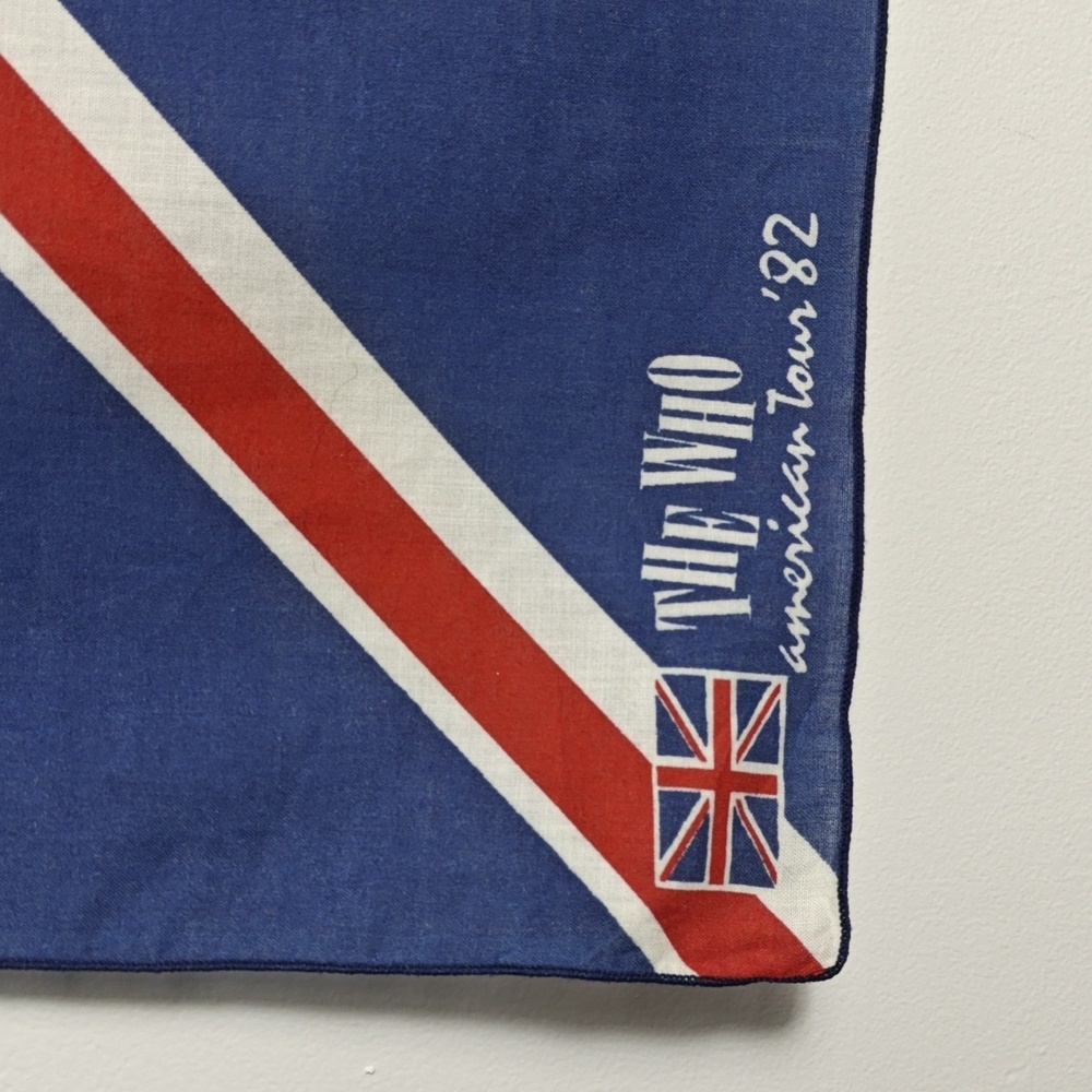THE WHO Band Tour 1982 VINTAGE ‘82 Souvenir British Union Jack Logo Bandana - Picture 2 of 15